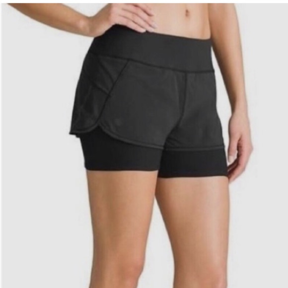 Athleta running shorts with compression long shorts underneath - Picture 1 of 10